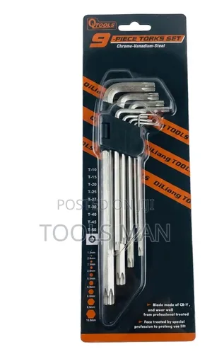 9-Piece Cr-v Hex Allen Key Set (1.5-10mm) - Heavy Duty Durability