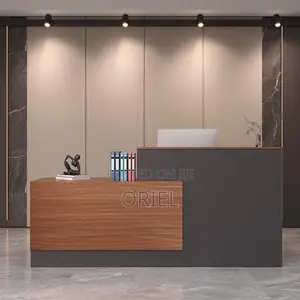Office Reception Desk :L-Shaped Reception Desk With Lockable Drawers