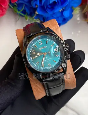 Premium Automatic Black Alligator-Style Seiko Prospex Alpinist