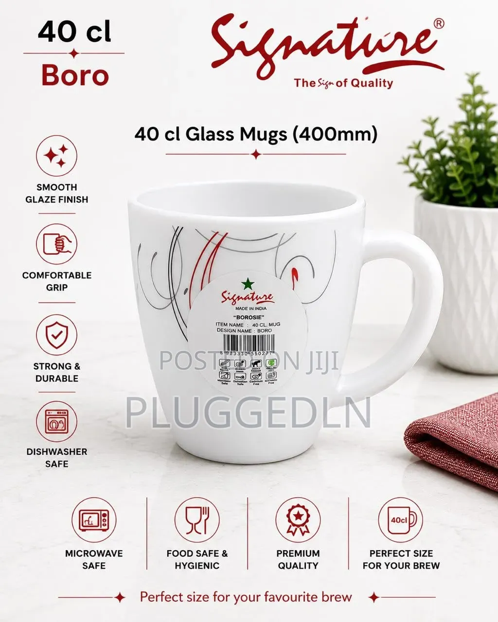 36pcs Signature Glass Mugs (400ml)