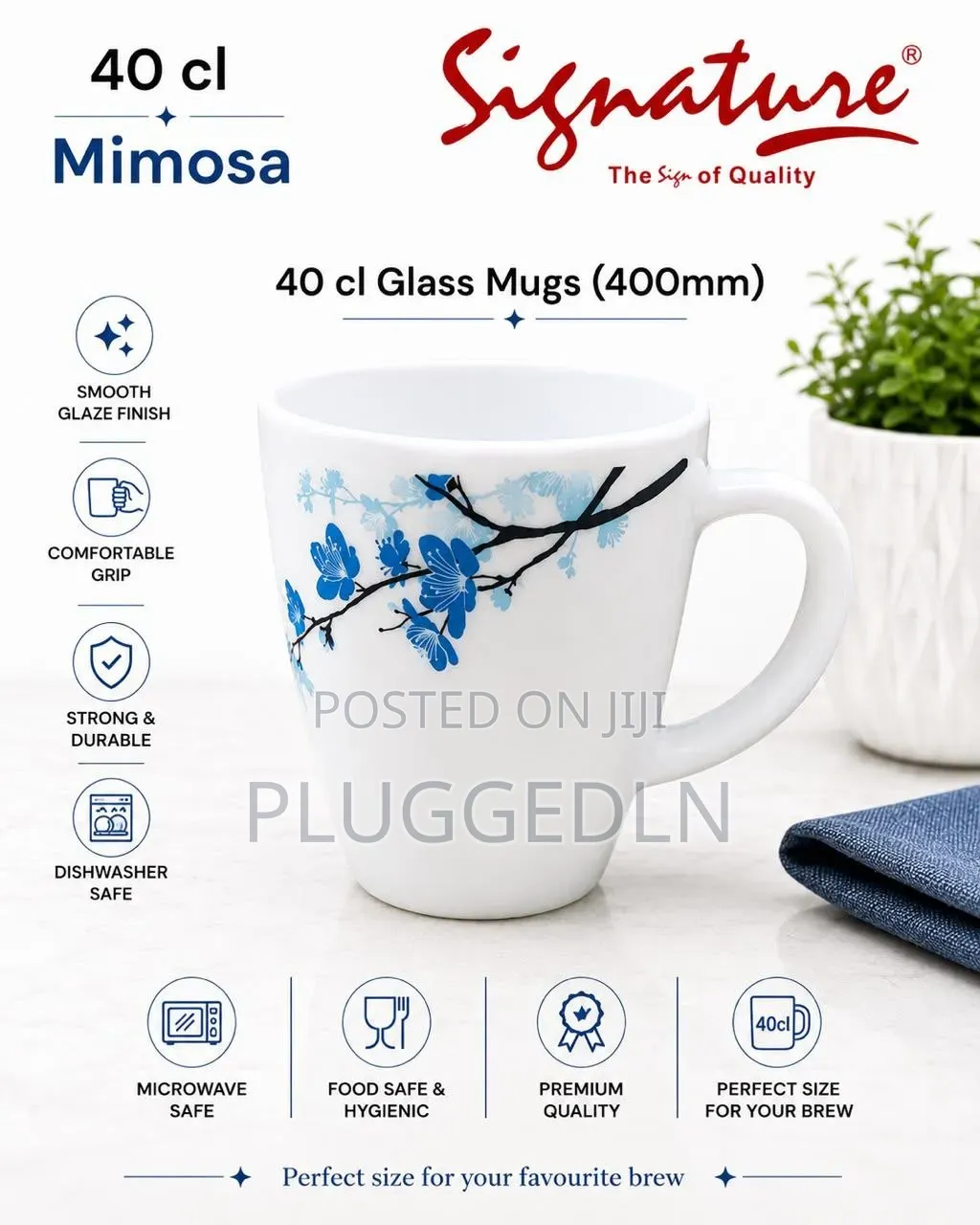 36pcs Signature Glass Mugs (400ml)