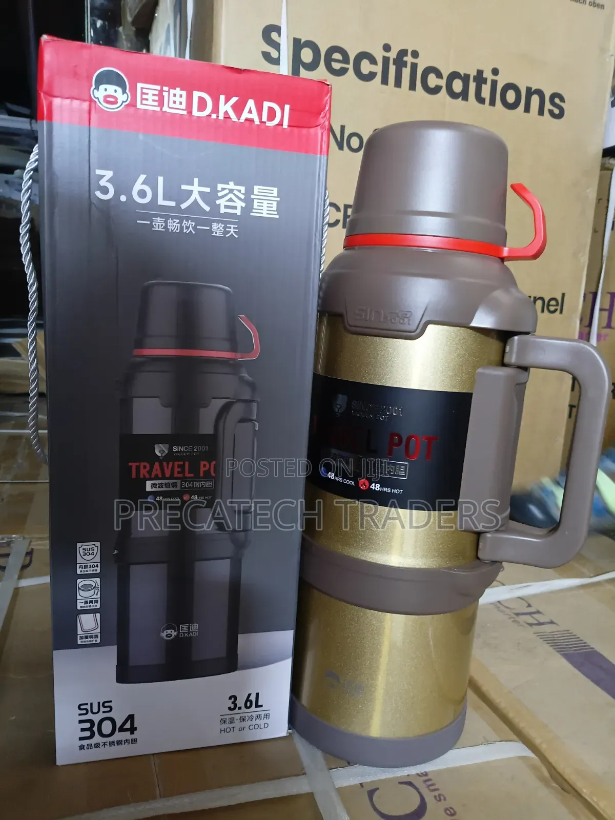 DKADI Large Capacity Thermal Flask 3.6 Litres