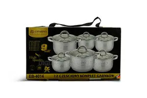 Edenberg 12PCS Stainless Steel Cookware Set With Marble Frypan