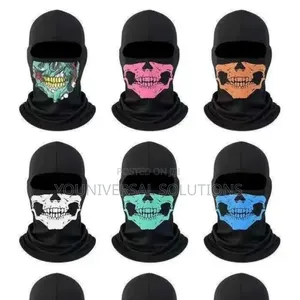 Black Skull Print Ninja Style Balaclava