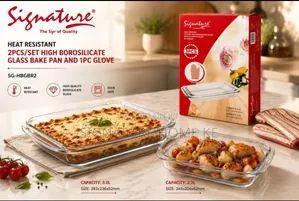 2pc Signature Glass Rectangular Baking Pans / Tins