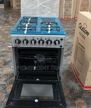 New Silver Olelon 3+1 Free Standing Gas Cooker With Electric Hotplat