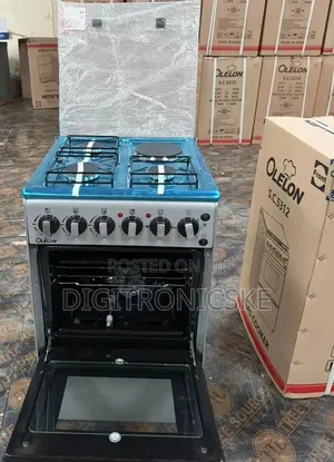 Olelon Free Standing 3 Gas Burner +1 Electric Silver Cooker 50 by 55