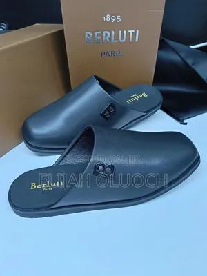 *BERLUTI* _Mules_ ~` Black Leather` ~