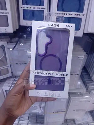 Samsung Galaxy S24 Purple Metallic-Textured Camera Frame Cover