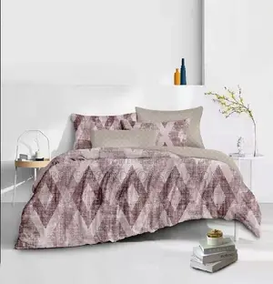 Diamond Cotton Binded Duvet Set 5x6 | Bedsheet + 2 Pillowcases