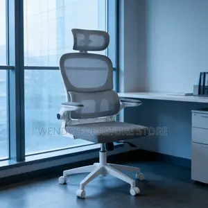 Office Chairs; Orthopedic White Office Chair With Flip Up Armrest