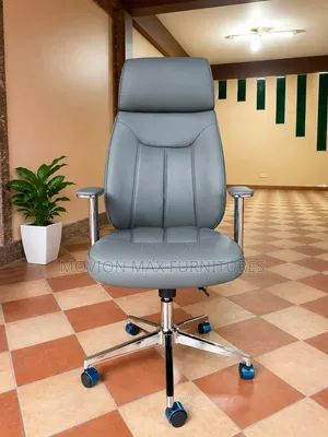 New Grey Leather Executive Chair