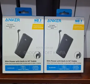 Anker Slim Power Bank With Built-in 90° Cable
