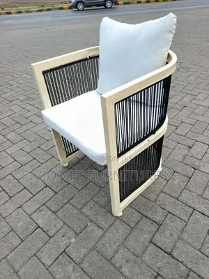 Elegant Cream and Black Accent Chair
