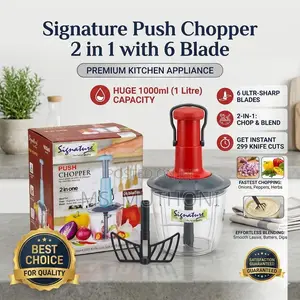 Large 1000ml (1 Litre) Signature 2-in-1 Push Chopper