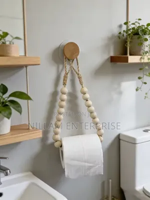 Wooden Bead Paper Towel Holder