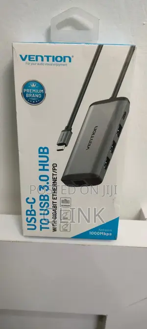 Vention USB-C to USB 3.0*3/Rj45/Micro-B HUB 0.15M Black ABS Type