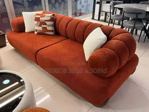 3 Seater Rust Orange Bubble Sofa: Pay on Delivery