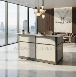 Reception Desk; 1.8 Meter White Classic Office Reception M67X Desk
