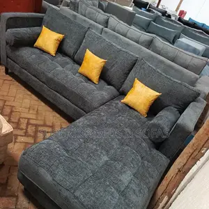 5 Seater Grey Tufted L-Shaped Sofa: Hot Deal
