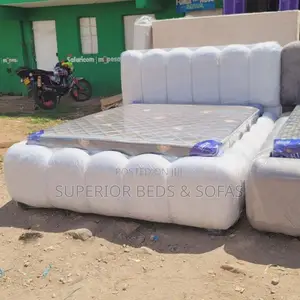 5 Seater Cream Bubble Bed Frame: Pay on Delivery