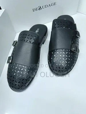 DEAUDAGE Double_monk Strap BLACK Leather_mules_