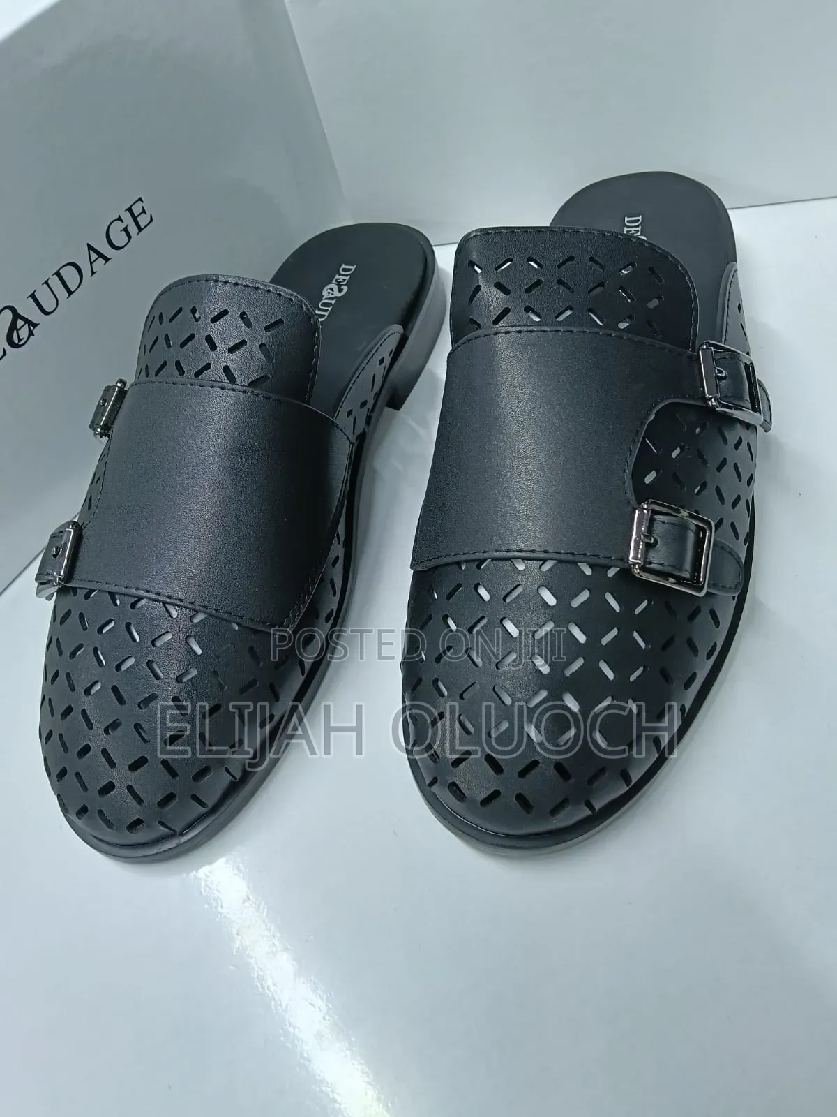 DEAUDAGE Double_monk Strap BLACK Leather_mules_