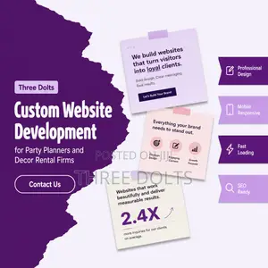 Custom Website Development for Party Planners and Decor Rental Firms