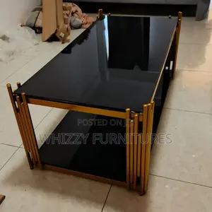 Modern Glass Coffee Table With Gold Frame