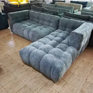 5 Seater GrayTextured Bubble L-Shaped Sofa: Free Delivery