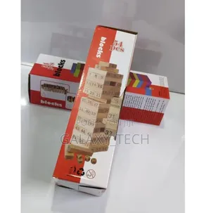 54pcs Wooden Block Tower Jenga-Style Game