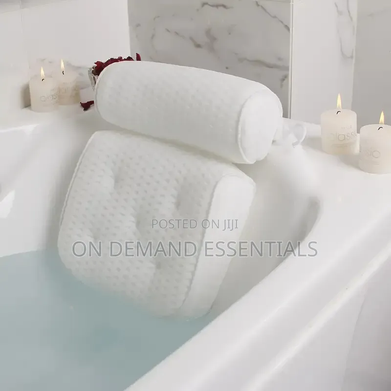 Bathtub Pillow With Anti Slip Suction Cup for Neck and Back Support