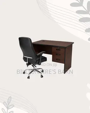 Practical 1m Desk and C35 Executive Leather Chair for Office Corners