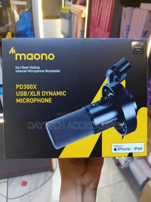 The Maono PD300X Dual-Mode USB/XLR Dynamic Microphone for Podcasting.