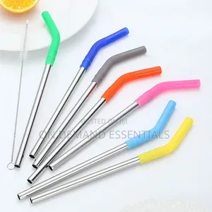 Stainless Steel Straw With Silicone Tips