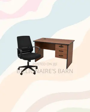 Modern 1m Desk and Black Mid-Back Ergonomic Mesh Chair - Focused Work