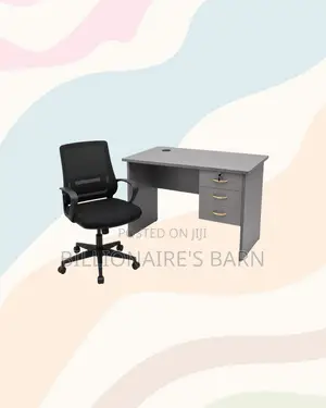 Modern 1m Desk Black Mid-Back Ergonomic Mesh Chair for Office Tasks