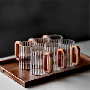 Stylish, Unique Heat Resistant Borosilicate Ribbed Glass Mugs