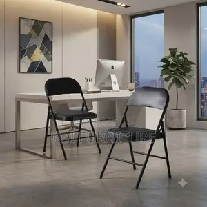Office Chairs; Foldable Black-Style Office Chairs