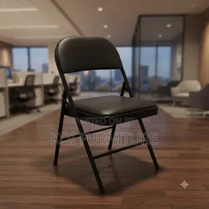 Office Chairs; Foldable Black-Style Office Chairs