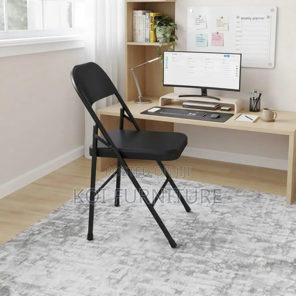 Office Chairs; Foldable Black-Style Office Chairs