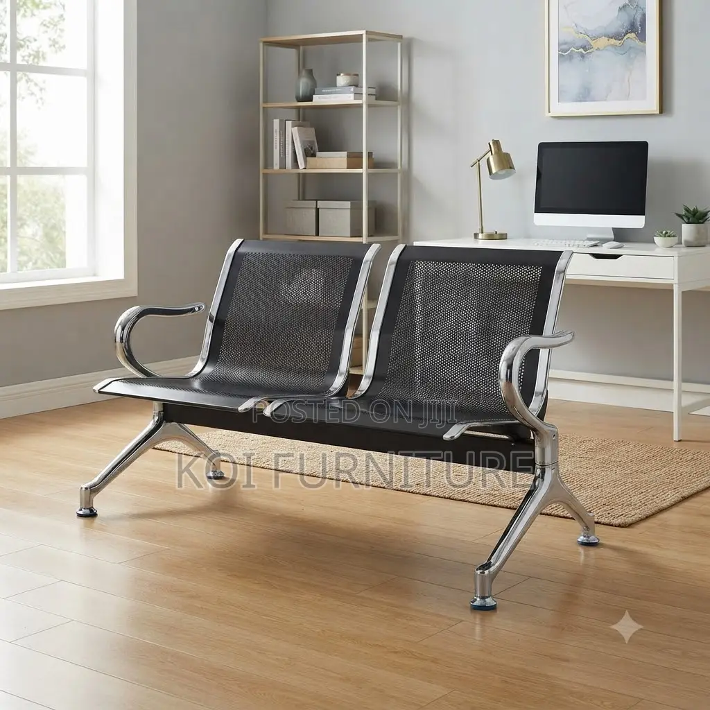 Office Bench; Two Seaters Metallic Reception Visiting Site Bench