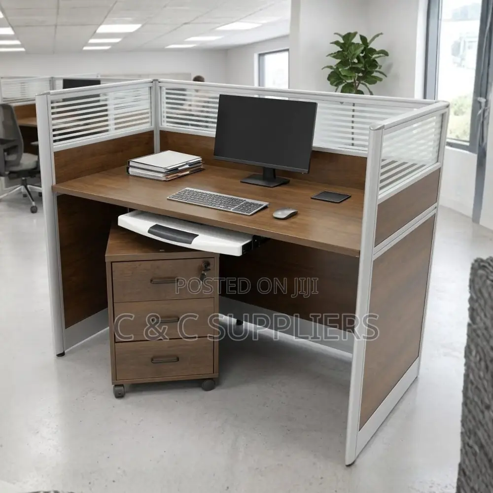 Single Seater Brown Office Workstation.