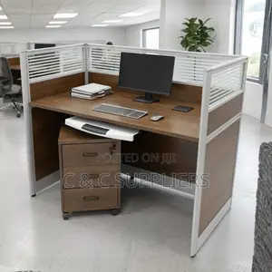Single Seater Brown Office Workstation.