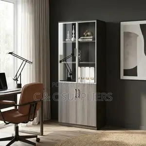2-Swing Door Wooden Lockable Cabinet