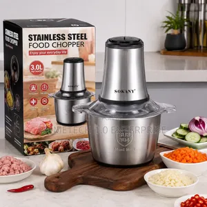 3L Stainless Steel Electric Food Chopper – Meat, Garlic Grinder