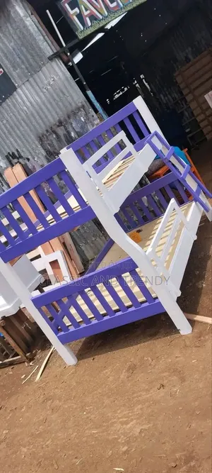 White and Purple 4x6 Bunk Bed
