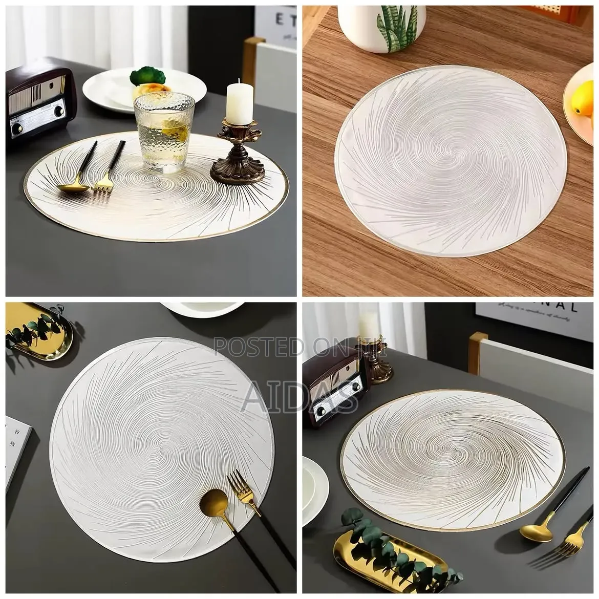 6-Piece Creative Swirl Luxury Placemats