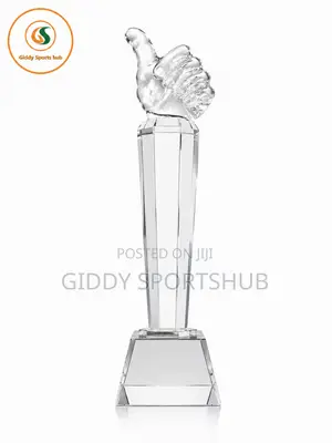 Premium Crystal Thumbs Up Recognition Trophy Award