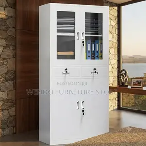 Office Cabinet; Two Doors Steel Mega Filing Cabinet With Glass View
